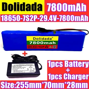 

18650-7S2P 29.4V 7800mAh Li-ion Battery Pack with 20A Balanced BMS for Electric Bicycle Scooter Power Wheelchair + Charger