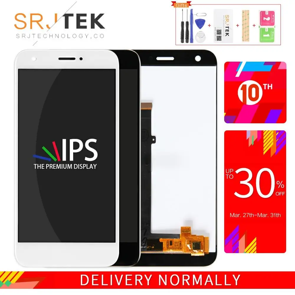 Srjtek 5.2" For ZTE Blade A512 LCD Display Touch Screen Digitizer Sensor Assembly 1280x720 lcd | Мобильные телефоны и