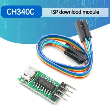 

CH340C Micro USB to TTL Serial Port ISP Download Module 5V 3.3V 500ma Replace CH340G CH340T For STM32 51 With DuPont Line