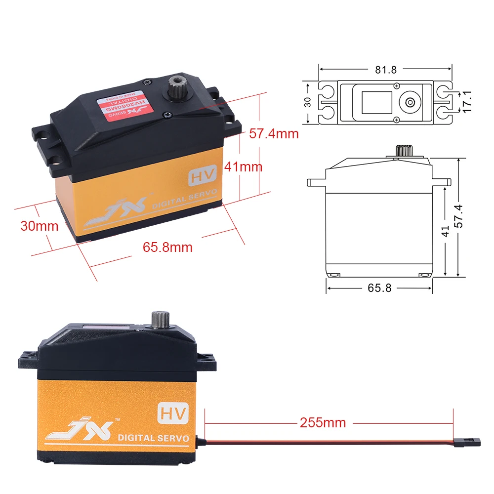 JX PDI-HV2060MG 60 кг высокий крутящий момент 180/360 цифровой сервопривод для радиоуправляемых моделей вертолетов Запчасти 1/5 RC вертолет