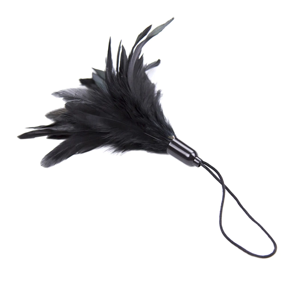 Black Soft Non-irritation Flirting Feather Tickling Teasing Toy for Couple Holiday Wedding Night Party Joke