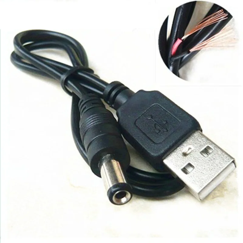 

80cm USB to DC5.5 *2.5 Charging Electronic Data Line Copper Core data cable for Router speakers LED lights Power Cord Cable