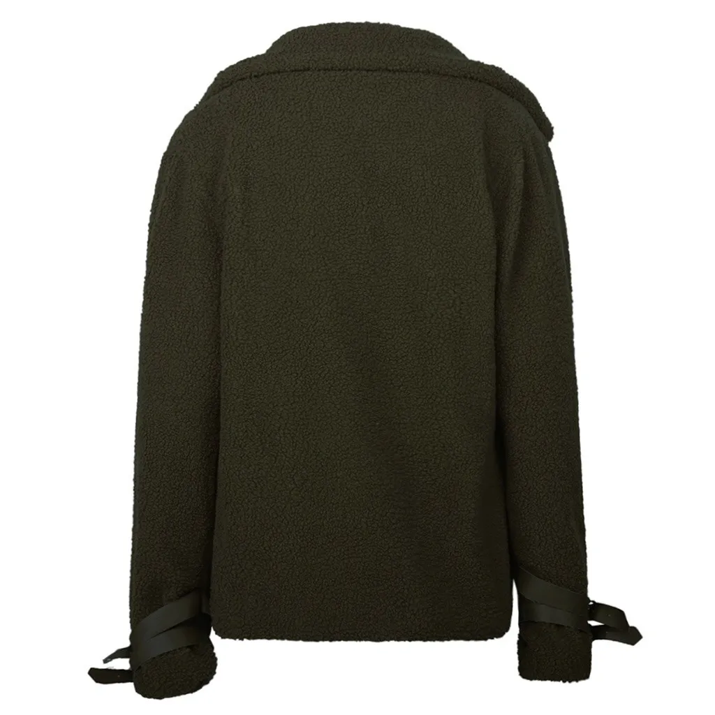 Jaycosin Fashion Women Casual Fleece Winter Warm Jacket Coat Stylish Long Sleeve Comfortable Soft Short Overcoat Outercoat 26#4