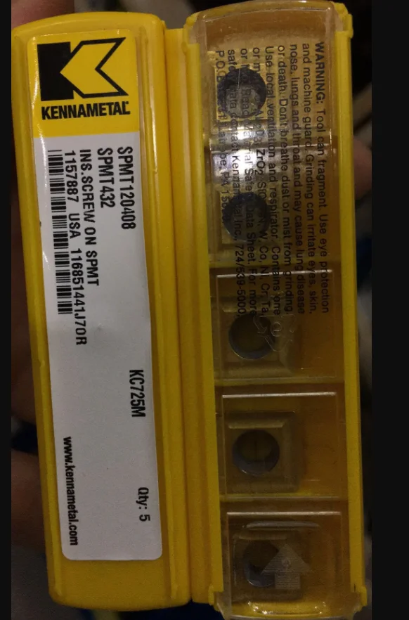 10 шт. KENNAMETAL твердосплавная вставка SPMT120408 KC725M