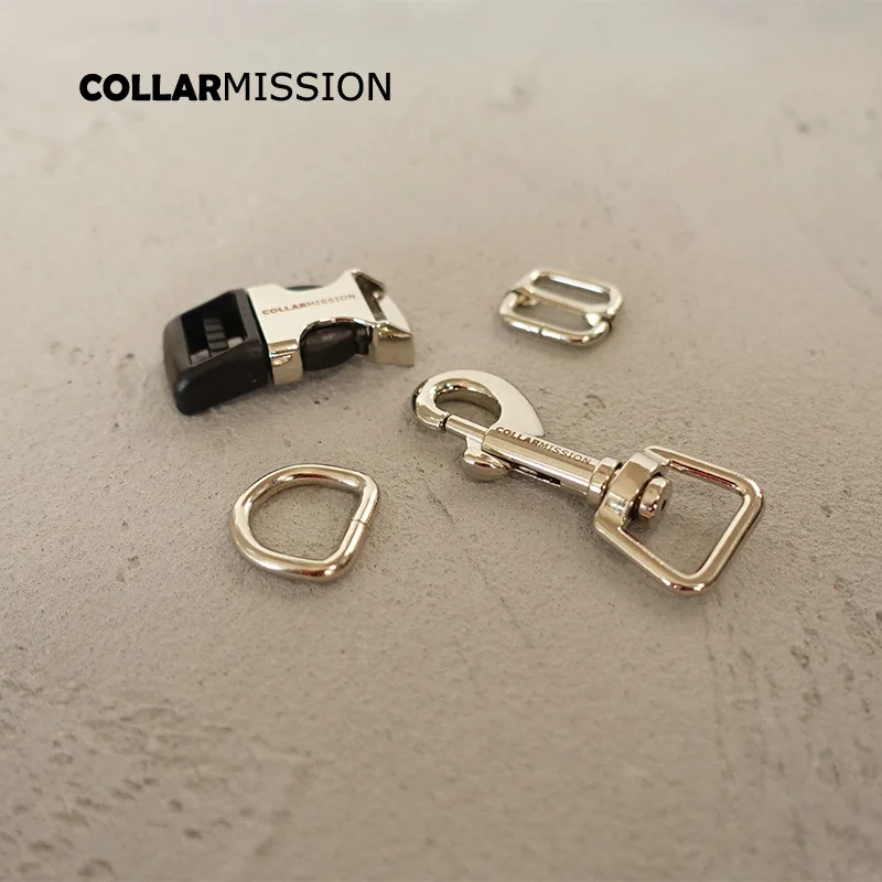 100sets/lot(metal buckle+adjust buckle+D ring+metal dog clasp/set) 15mm provide laser engraving service customize LOGO
