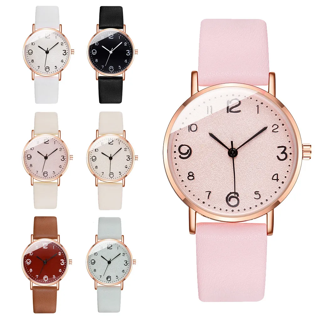 Женские повседневные кварцевые часы Regarder Montre Femme с кожаным ремешком аналоговые