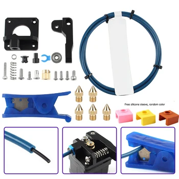 

Ferrous Metal Extruder & MK9/0.4mm Nozzle & Teflon Tube 3D Printer Kit for Ender 3 3S 5 Plus / Pro for CR-10 20 CR-X