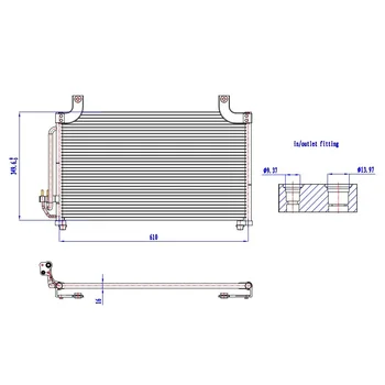 

OE OK30C61480C OK30C61480D Condenser, air conditioning(Air Conditioning, universal) For KIA RIO Dimensions 610×348×16(mm)