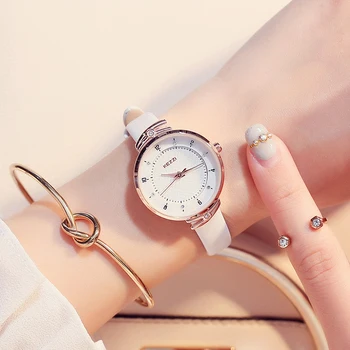 

NO.2 KEZZI Brand Simple Women Leather Watches Fashion Crystal Small Quartz Watch Ladies Waterproof Wristwatch For Women