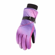 Зимний теплый для катания на лыжах перчатки для катания на сноуборде для мальчиков и девочек штормовки-утепленные Плюшевые Катание на лыжах перчатки Водонепроницаемый дышащей во время занятий спортом на открытом воздухе