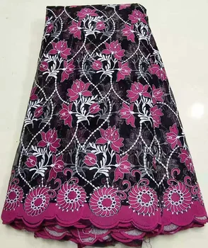 

2019 Latest African French Lace Fabric High Quality Tulle Net Lace Fabric 5 Yards Embroidery Nigerian Lace Fabric for Women