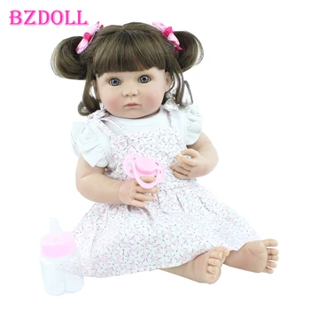 

BZDOLL 40cm Full Silicone Body Reborn Baby Doll Toy For Girl Vinyl Mini Babies Bonecas Child Dress Up Education Birthday Gift