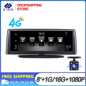 

Dropshipping E-ACE E04 8 Inch dash cam Android 4G GPS Dual Lens Car DVR 1080P HD Night vision ADAS Dash Cam Auto Video Recorder
