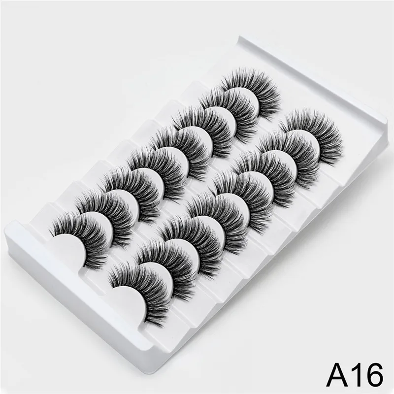 A16 2/5/8 стержень пар Eyelashs натуральных длинных 3D накладные ресницы из норки Толстая ручной работы накладные ресницы объем мягкая норка Искусственные ресницы ресниц - Цвет: A16