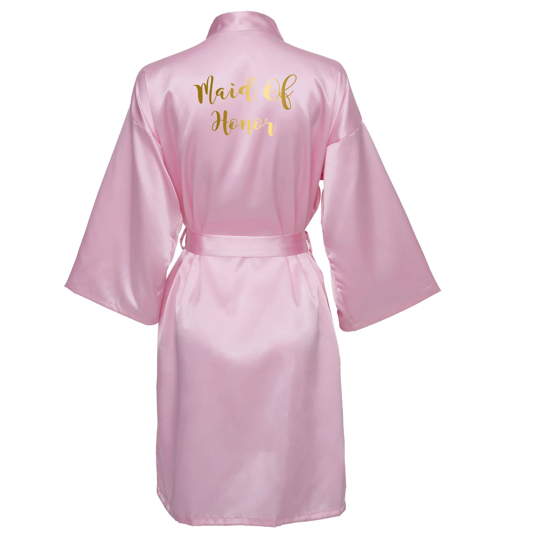 Pink Maid of honor Owiter женское розовое платье Атласный шелковый халат для невесты Свадебный сексуальный халат для невесты белые халаты одежда для сна - Цвет: Pink Maid of honor