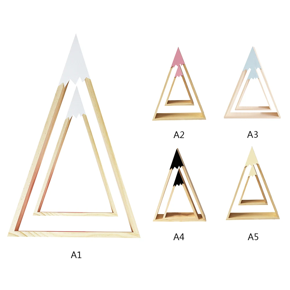

2pcs/Set Baby Room On Wall Wood Snow Mountain Shelf For Kids Room Decorative Creative Toys Books Wooden Storage Holders