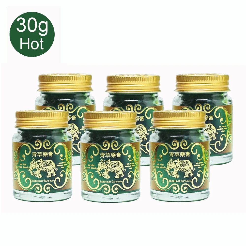 6pcs30g with box Горячий золотой слон бальзам мазь Таиланд травяная мазь мышечная мазь для снятия болевых ощущений успокаивает зудящий Москит кусачки - Цвет: 6pcs30g with box