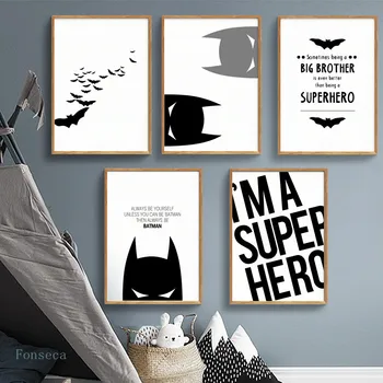 

Cartoon Black White Cat Quotes Canvas Painting Simple Nordic Style Wall Pictures For Living Room Bedroom Cool Home Decor