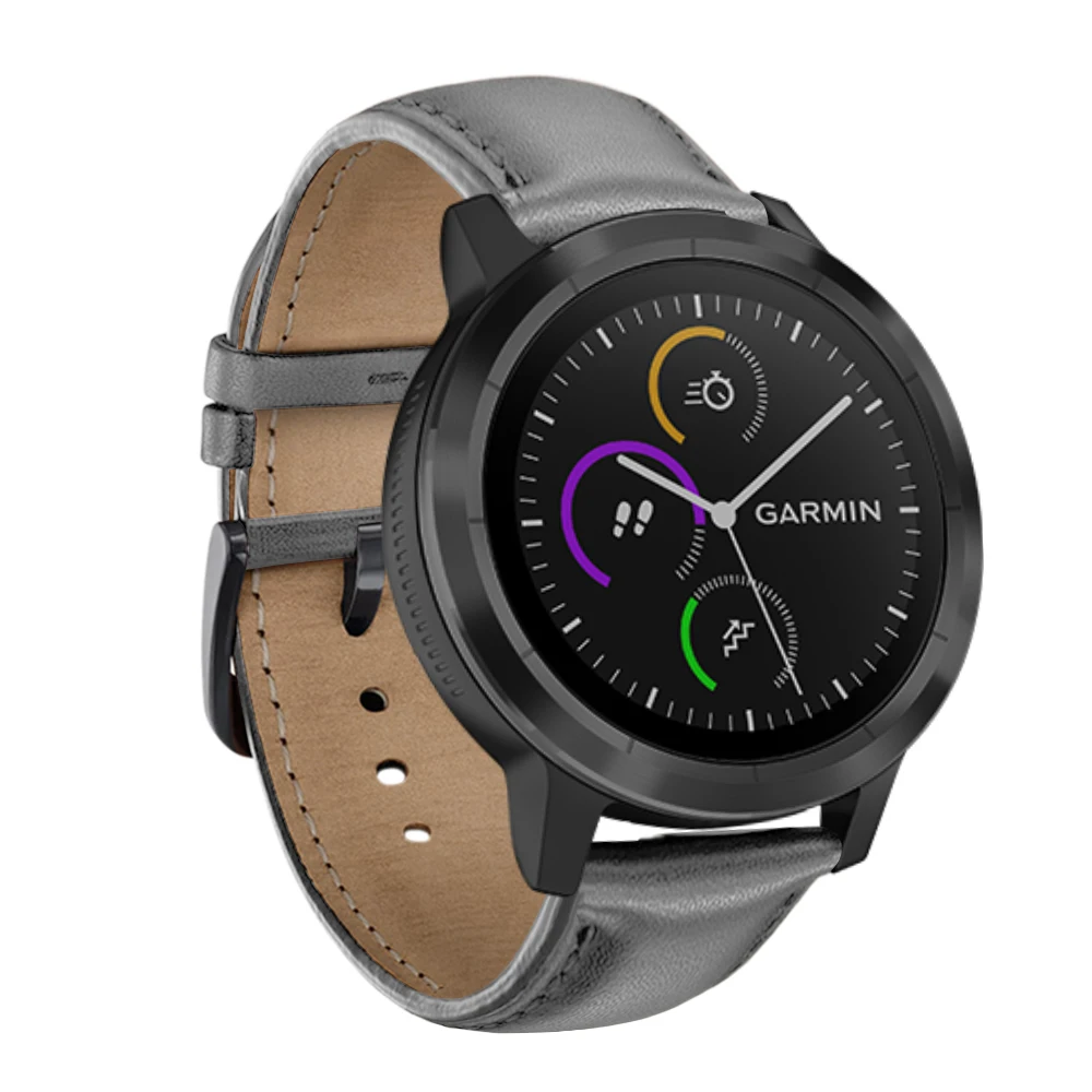 UEBN 20 мм сменный кожаный ремешок для Garmin Vivoactive 3 HR Venu/Garmin Move/Forerunner 245 645 музыкальный ремешок Ремешки для наручных часов