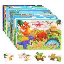 Puzzle 3d en bois, 30 pièces, dessins animés, animaux, jeu de société éducatif Montessori, jouets préscolaires pour enfants, cadeaux