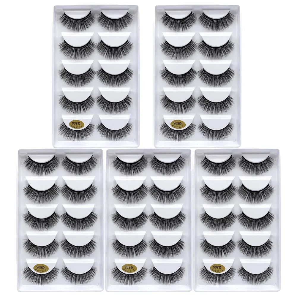 G805(25pairs) 25 пар 3D норковые ресницы оптом натуральные накладные ресницы 11style ресницы мягкие пышные Накладные ресницы макияж комплект Cilios g800 - Цвет: G805(25pairs)