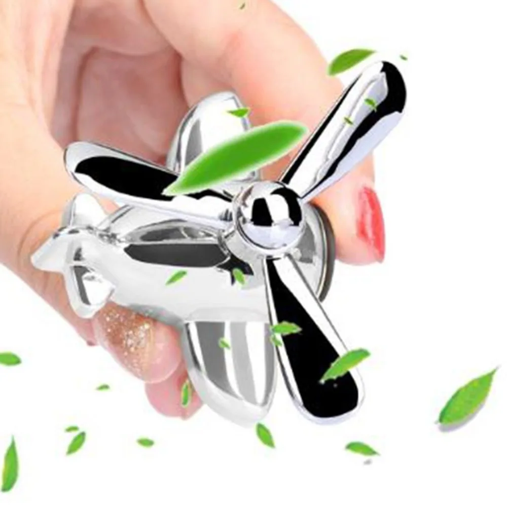 Alloy Aircraft Rotating Propeller Shape Perfume Air Freshener Air Conditioning Vent Clip Car Auto Outlet Perfume