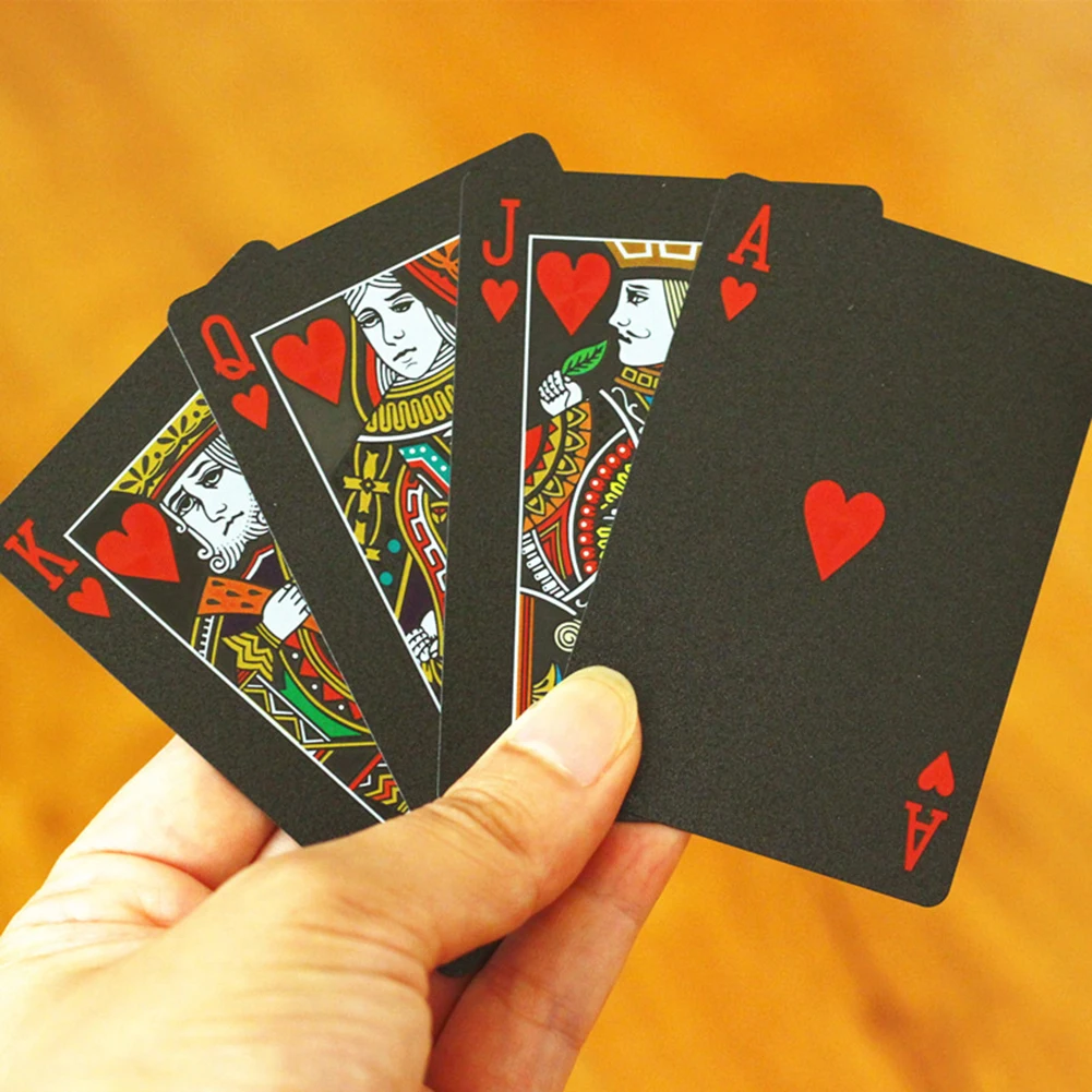 Black Poker PVC Innovative Waterproof Washable Poker Game Card With A 