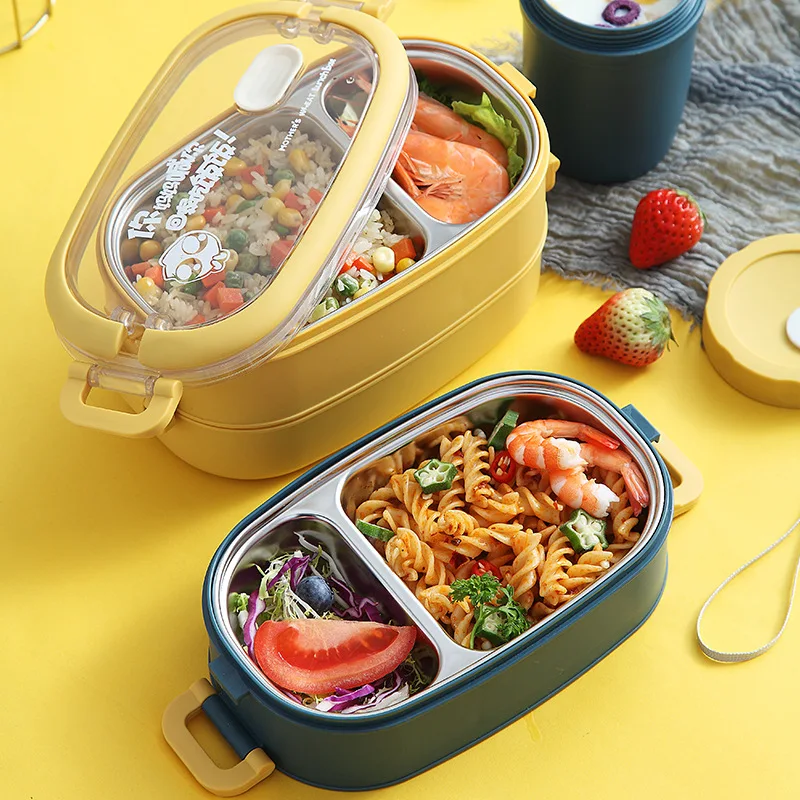 Bento Lunch Box Set Portable Keep Warm Lunch Container With Spoon 304  Stainless Steel Thermal Food Container - AliExpress