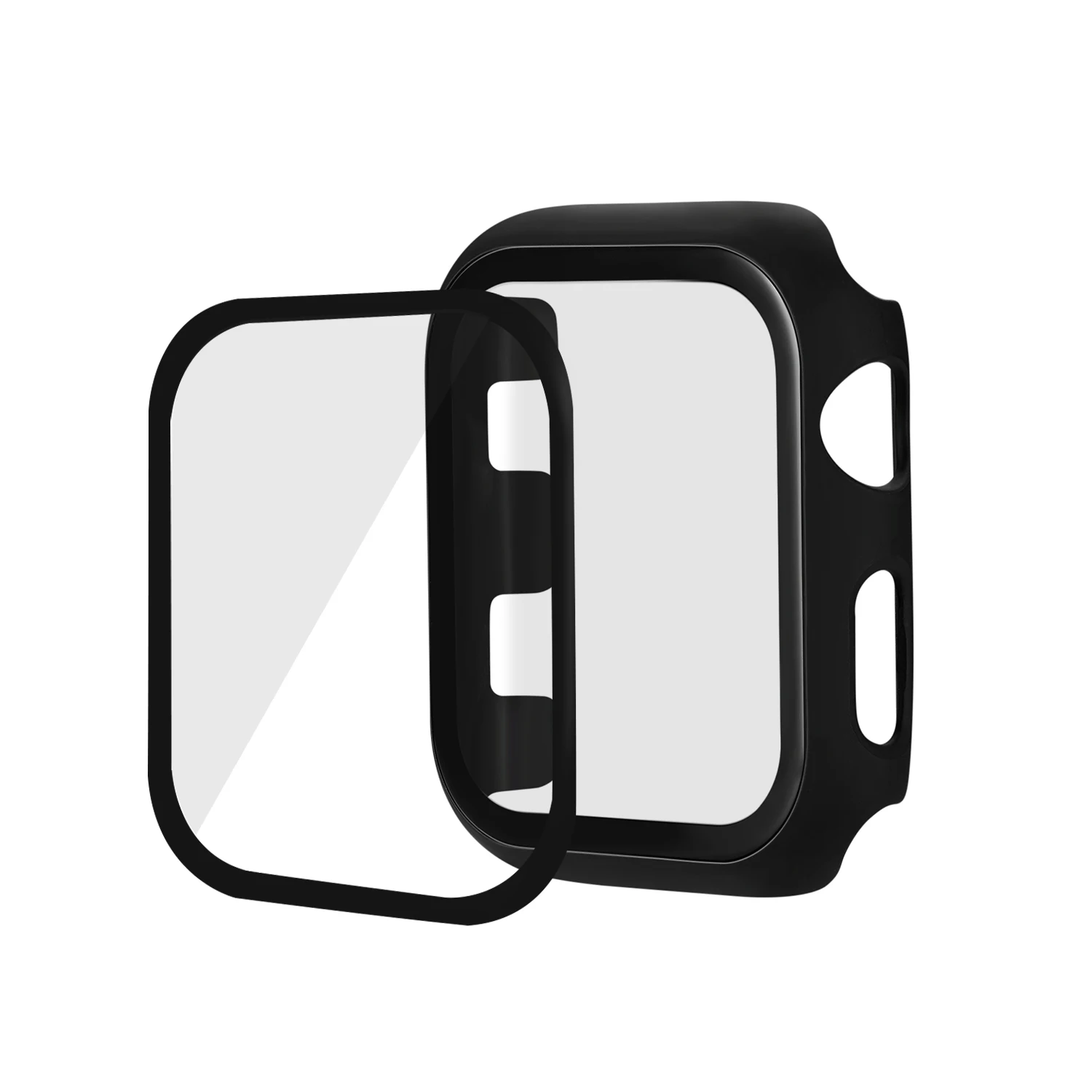 44mm Закаленная пленка Экран протектор+ чехол для часов для Apple Watch, версии 4/3/2/1 для наручных часов iWatch 38/40/42/44 мм полный защитный бампер - Цвет: 44mm