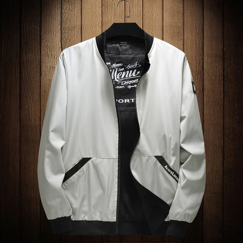 

Men's Casual Jacket Simple Cool Light Stand Collar Coat Spring Autumn Men's Jackets Solid Fashion Slim Stand Collar Coats