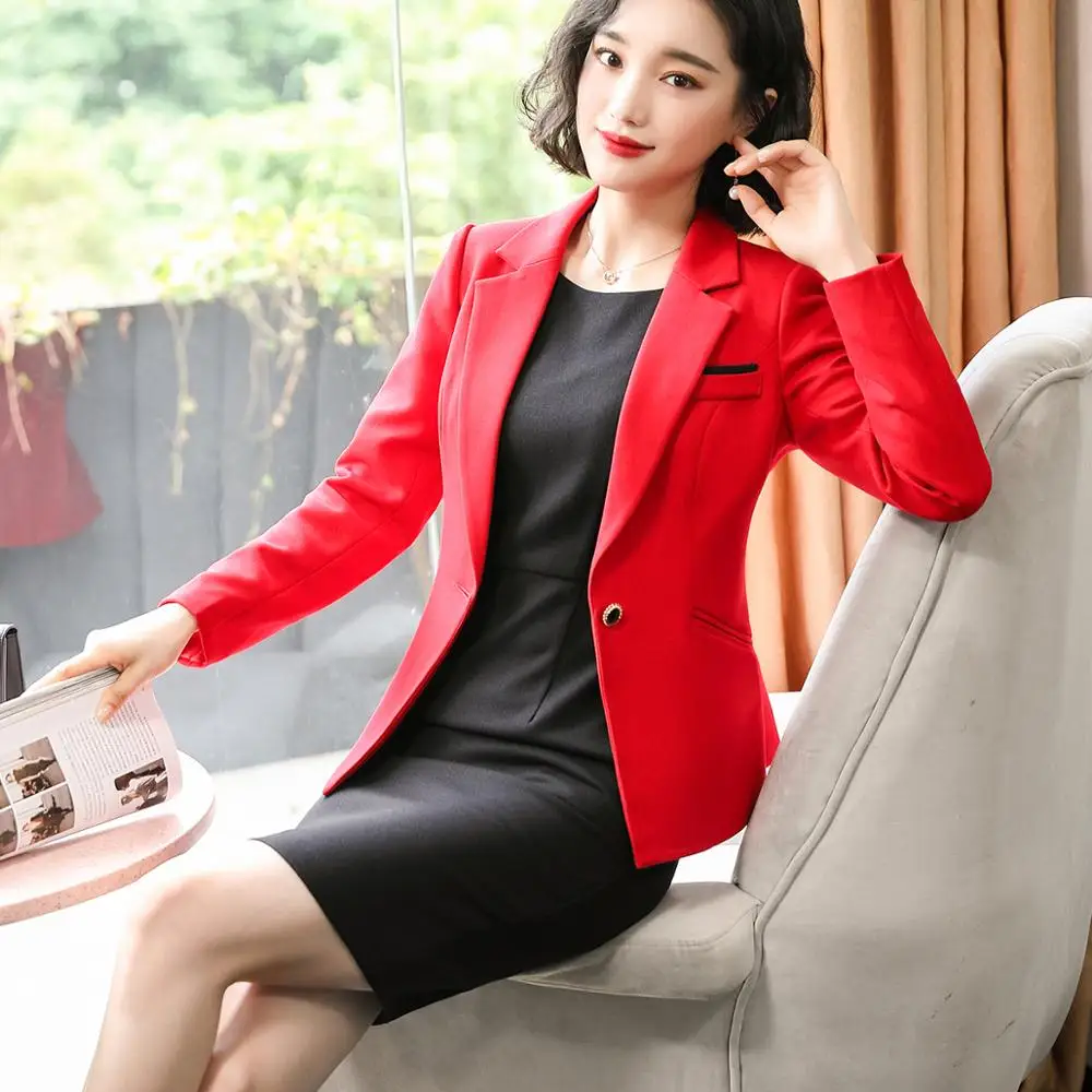 Женские юбочные костюмы элегантный офисный женский красный белый черный Блейзер костюм женский офисная форма дизайн Деловой комплект из 2 предметов костюм