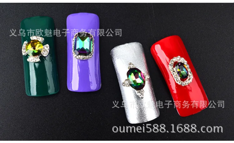 New Products Manicure Flamboyant Diamond Five-color Special Shape AB Diamond Not Afford End Colorful Glass Drill Nail Jewelry Cu
