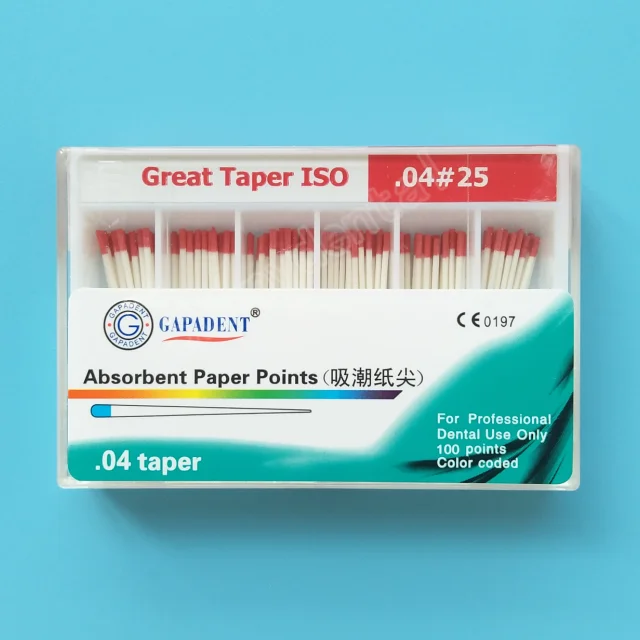 5box 04 taper 25 5 коробок 0,04 стоматологические абсорбирующие бумажные точки красные стерильные корни отмена эндодонтика хлопок волокна Советы Отбеливание зубов стоматологические материалы - Цвет: 5box 04 taper 25