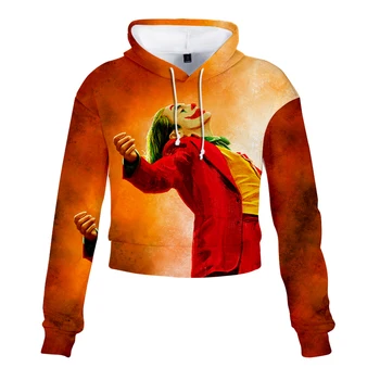 

Joker Women Funny 3D Printed Crop sweatshirt Women hoodies winter pullover Harajuku Autumn Female Hoodies Sexy Girl Necessary