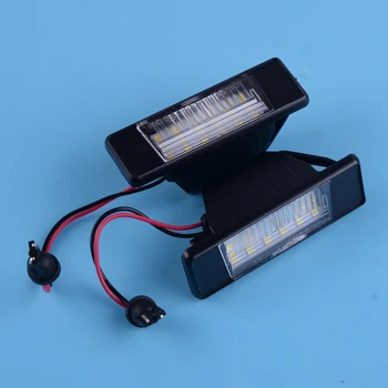 

beler 12V 2PCS LED Number License Plate Light 6000K Fit For Nissan Qashqai Patnfinder R51 Juke Primera P12 X-Trail