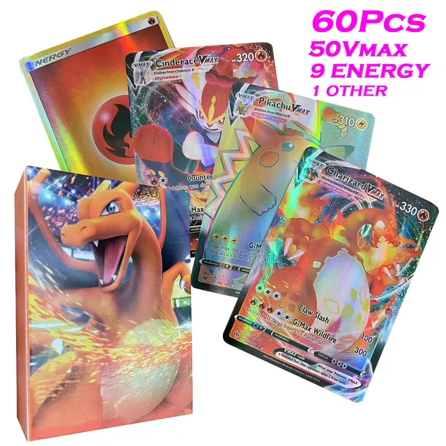 22 New Pokemon Cards Holographic Board Game Vstar Vmax Gx Diy Charizard Energy Trading Card Game English Version Kids Gift Game Collection Cards Aliexpress