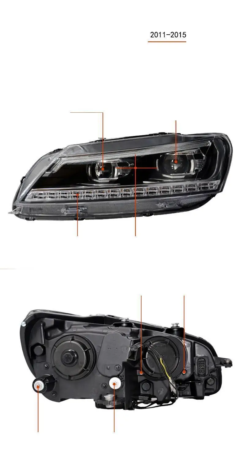 Автомобильные фары Luces Para авто DRL светодиодная лампа дневные ходовые огни Автомобильное освещение фары для Volkswagen Passat