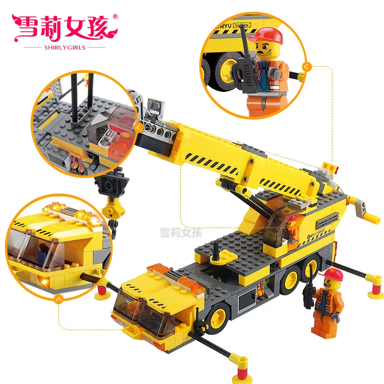 

Children'S Educational Assembled Toys Small Particles Assembled Building Blocks Engineering Crane Creative Gift Luo Cat 8045
