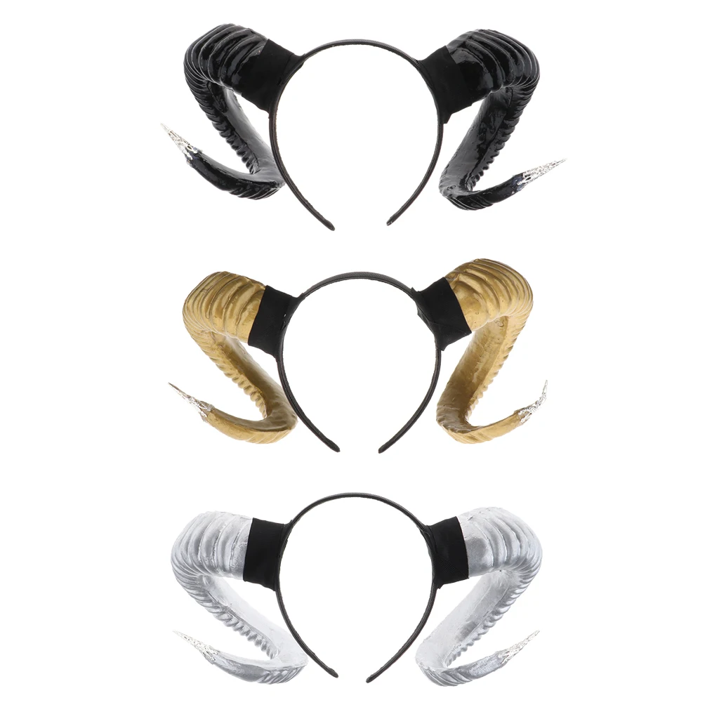 Sheep Goat Horn Shape Hair Hoop Golden ,Silver ,Black Women Girls Hair Decor Sheep Goat Horn Shape Hair Hoop Golden ,Silver ,Black Women Girls Hair Decor