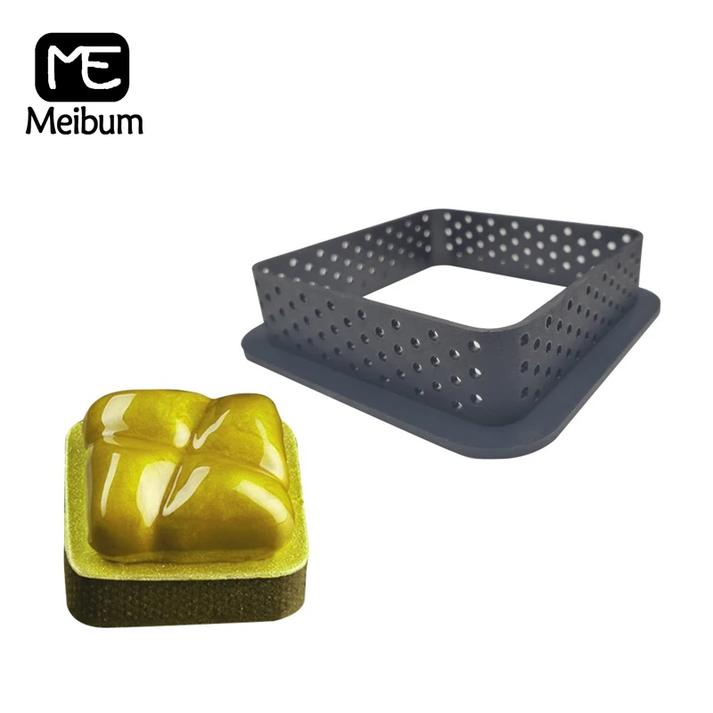 Meibum 1 квадратная форма pcs Пластик яйцо Тарт пирожное ПЕРФОРИРОВАННОЕ кольцо