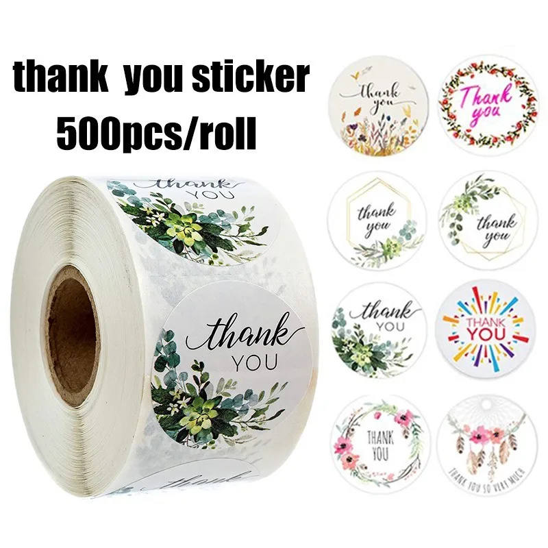 Много стилей благодарим вас наклейки этикетки для печати ручной работы на заказ