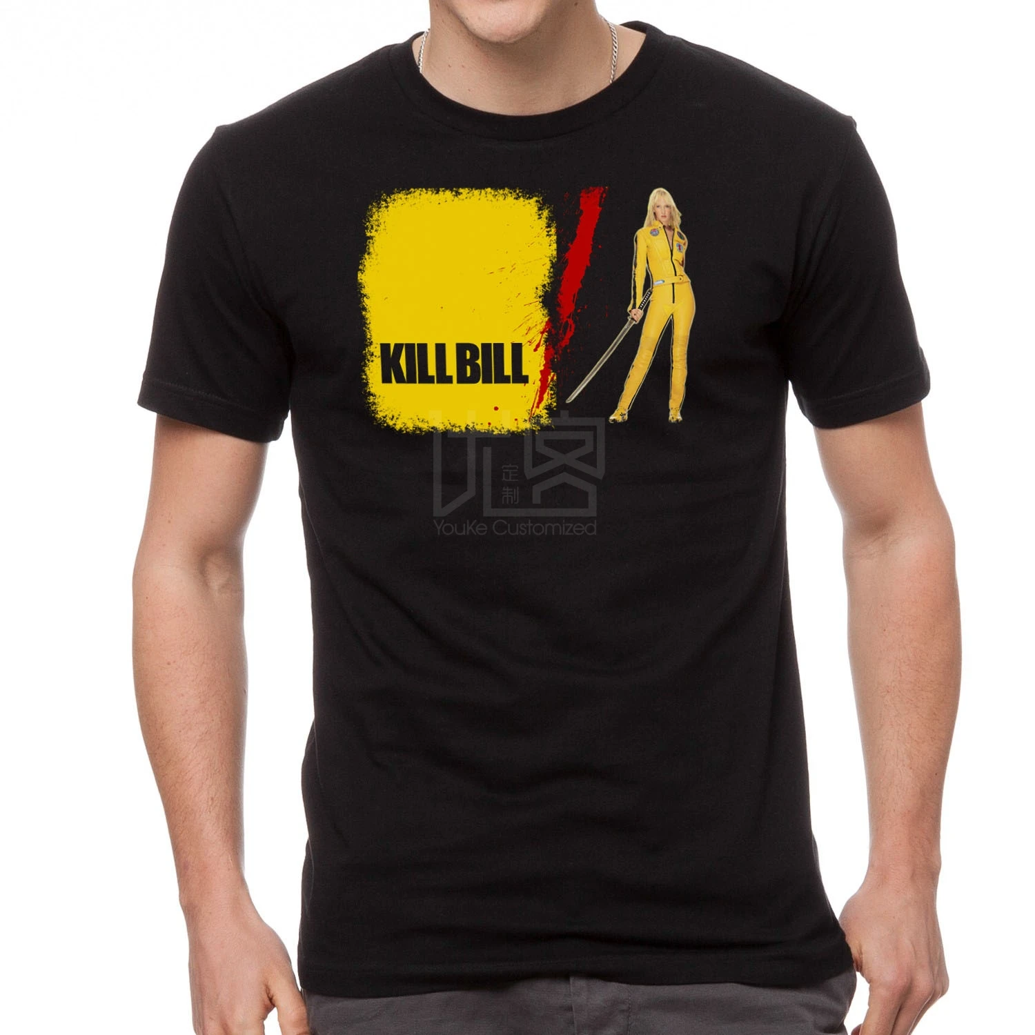 Рубашка черный фильм кино голливудская коробка офисная Классическая kill bill tarantino