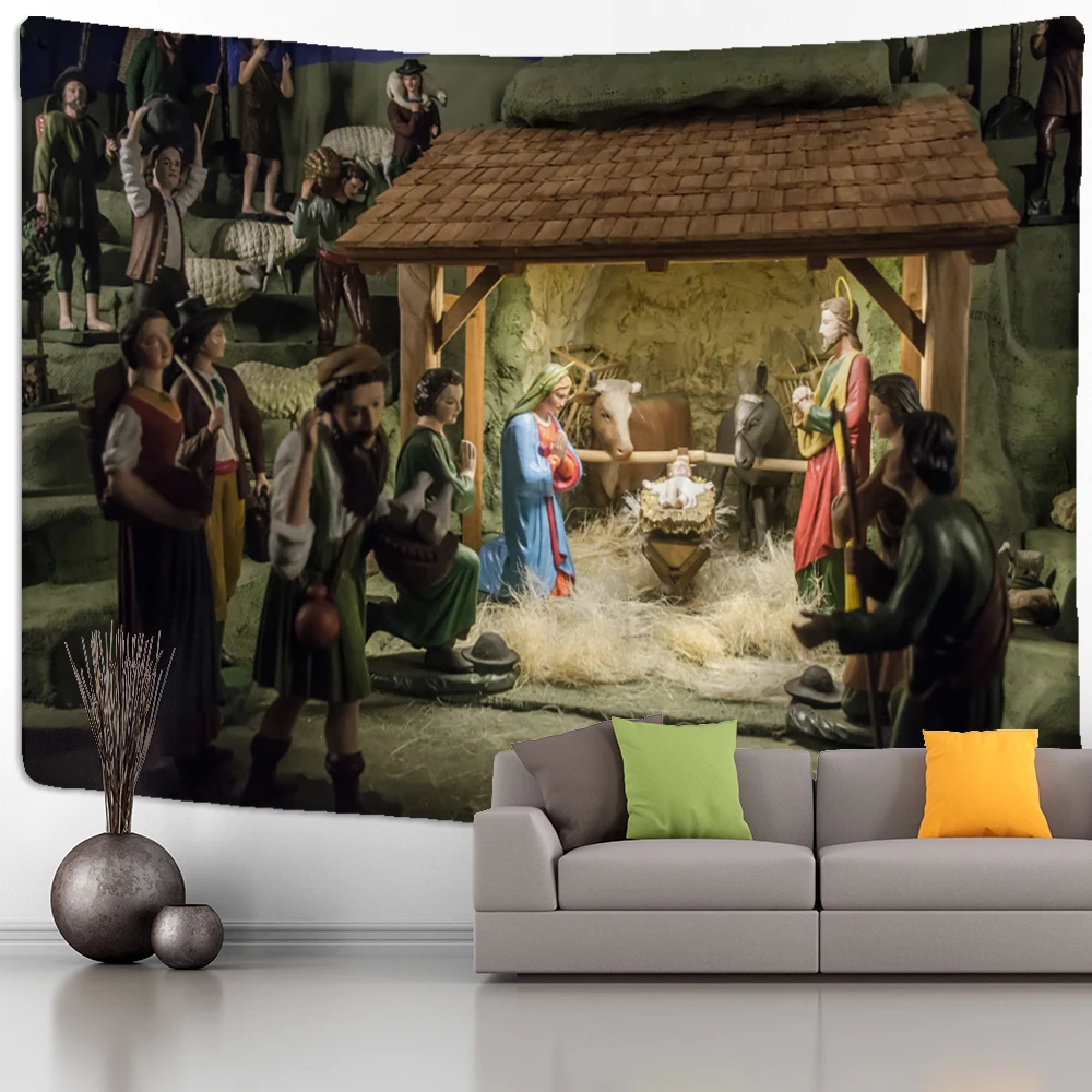 Tapestry Camel Starlight Oil Painting Wall Hanging Christmas Bohemian Style Psychedelic Witchcraft Mystery Home Decor tapestry decorations