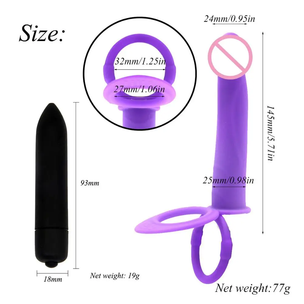 G spot Double Penetration Adult Strap On Dildo Anal Plug Vibrator Sex Toys For Woman Couples