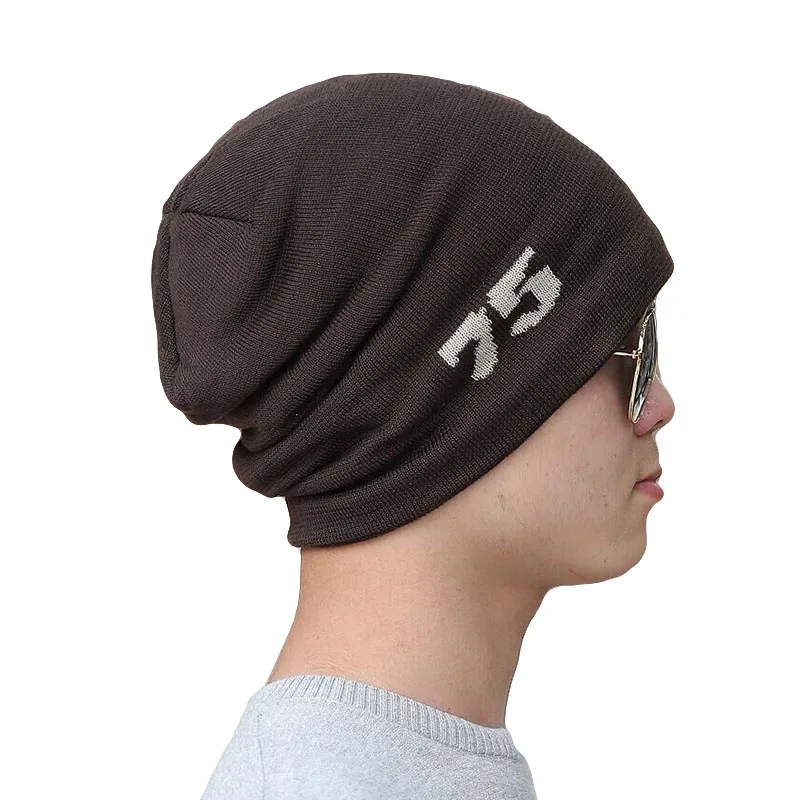 SUOGRY Winter New Knitted Men's Hats Plus Velvet Thickening Outdoor Warm and Comfortable Caps Fashion Pentagram skullies beanie