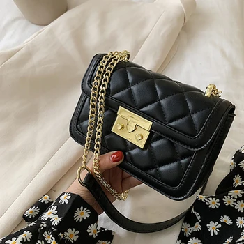 

Classic Diamond Lattice Women Handbags Small Square Shoulder Bags Plaid Ladies Messenger Bag Female Rhombus Chain Crossbody Bag