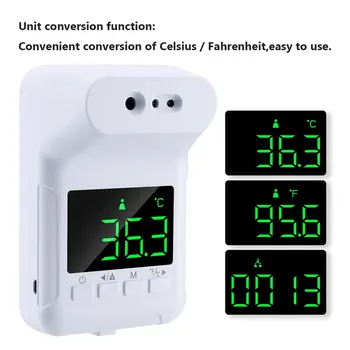 

Hot Sales Non-contact Infrared Temperature Measurement K-3S Automatic Induction Wall-mounted Thermometer Reading Voice Prompt