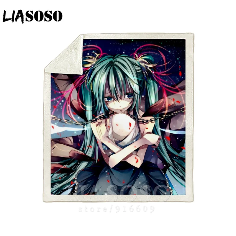 Диван-кровать с рисунком офисное Вокалоид Hatsune Miku сексуальные Harajuku набивное одеяло-покрывало детское дорожное одеяло квилт для софы A23