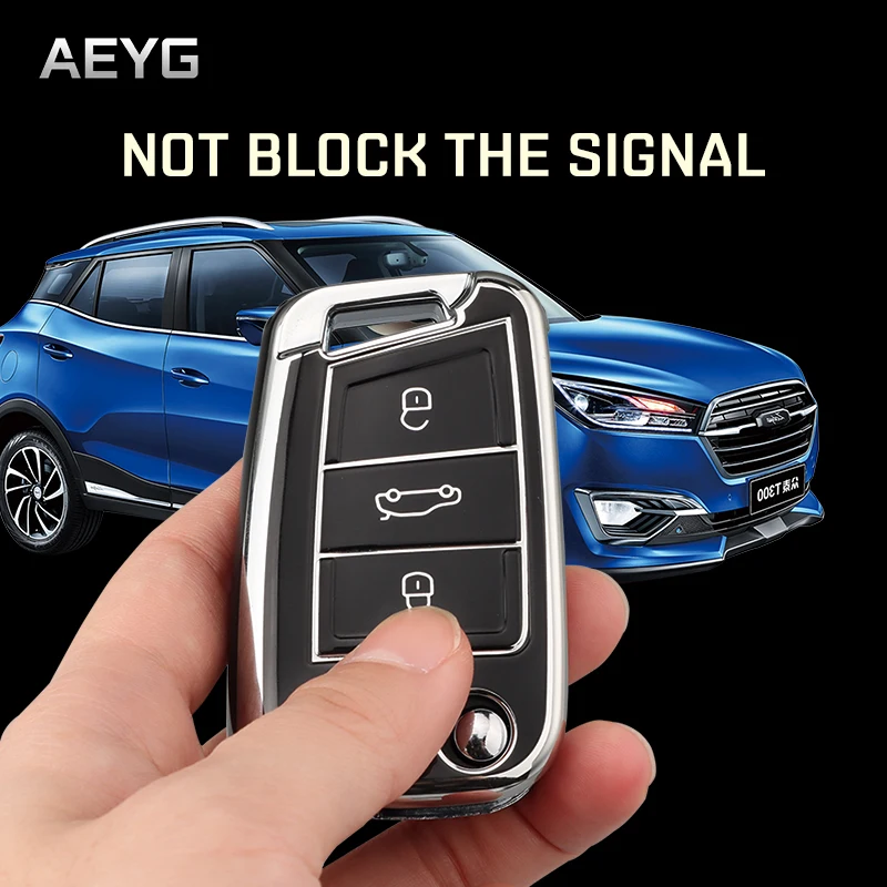 Key Case Cover Key Case TPU Car Key Case Full Cover Fob For VW Volkswagen Golf 7 MK7 Tiguan MK2 For SEAT Ateca Leon FR 2 Ibiza Skoda Octavia
