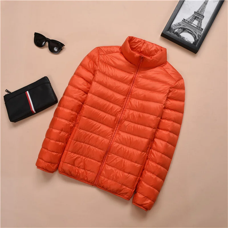 2021 Men Down Jacket Autumn winter Ultra Lightweight Waterproof Packable Windproof 85% Stand Collar Down Coat Large Size Jackets